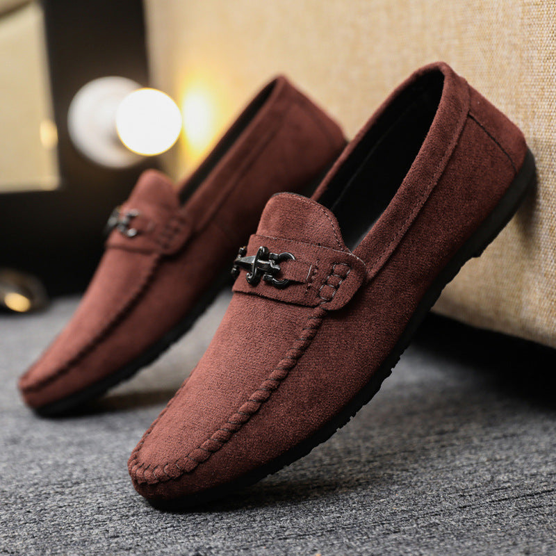 Waterproof Leisure Sports Men Slip-on Loafers Peas Small Leather Shoes