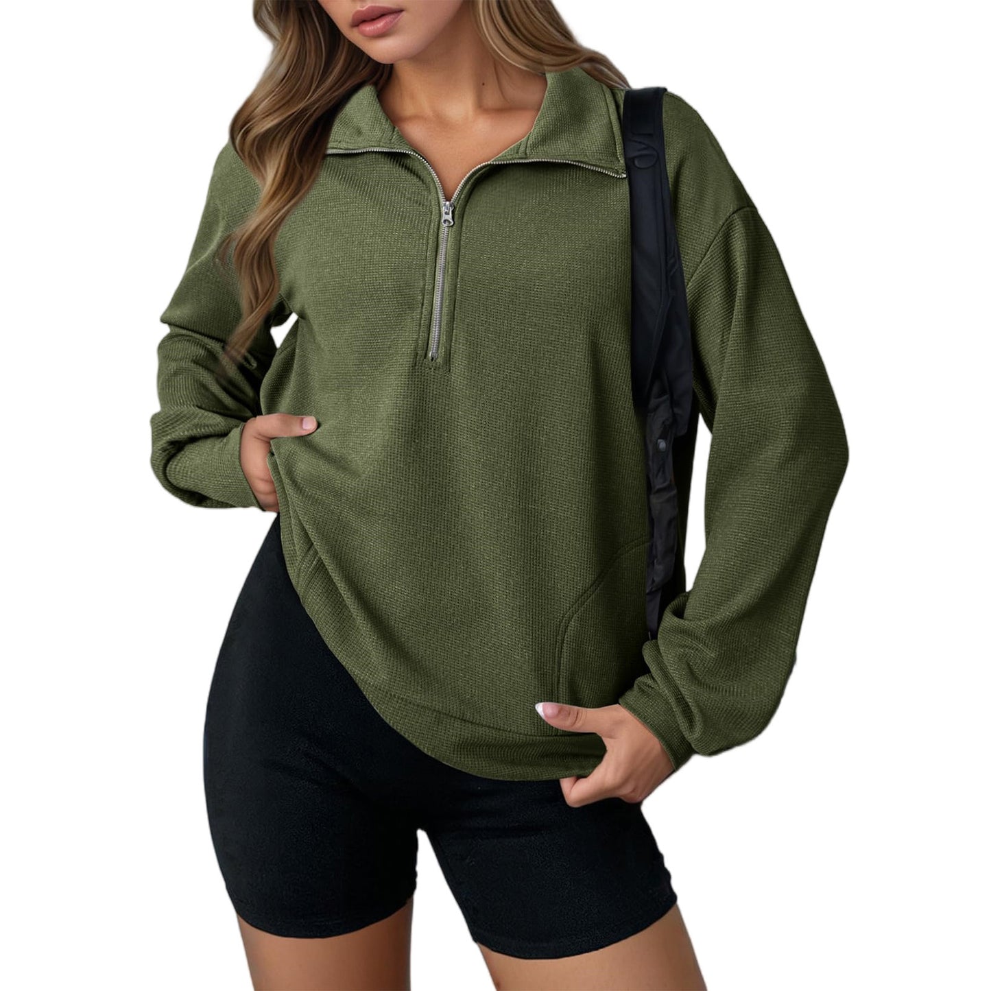 Lapel Sweater Fashion Loose Zip Women's Clothing