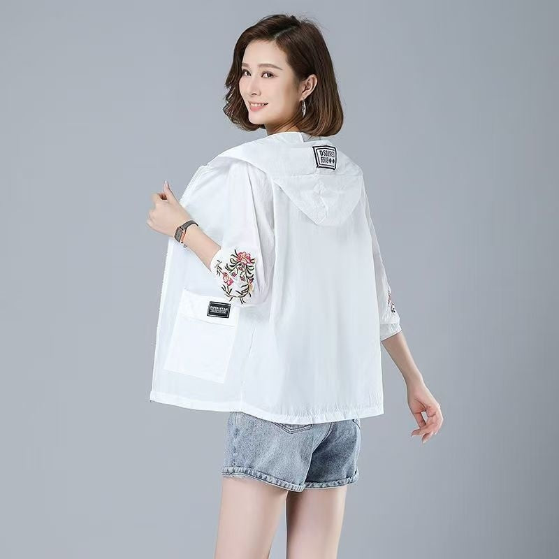Breathable Sun Protection Clothing Women's Loose Middle-aged Mom Short Coat