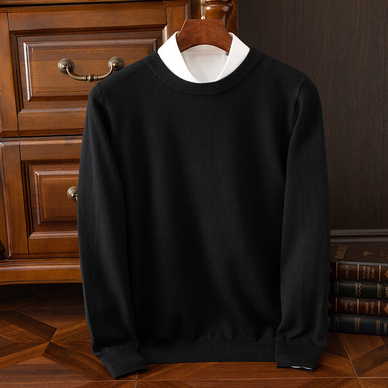 Round Neck Pullover Bottoming Shirt Casual Business Loose Long Sleeve Sweater