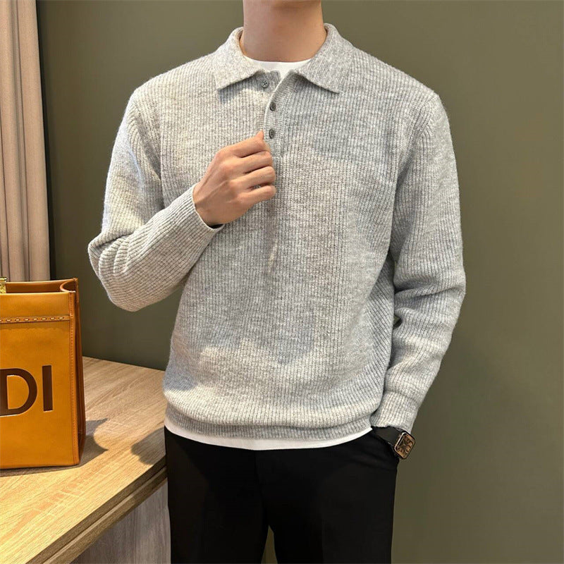 Lapel Knitwear Sweater Men's Business