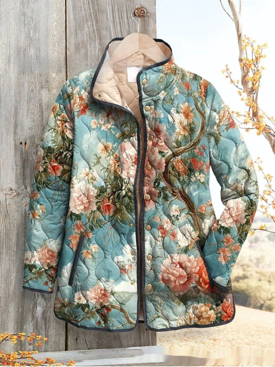 Autumn And Winter Button Pocket Cotton-padded Coat