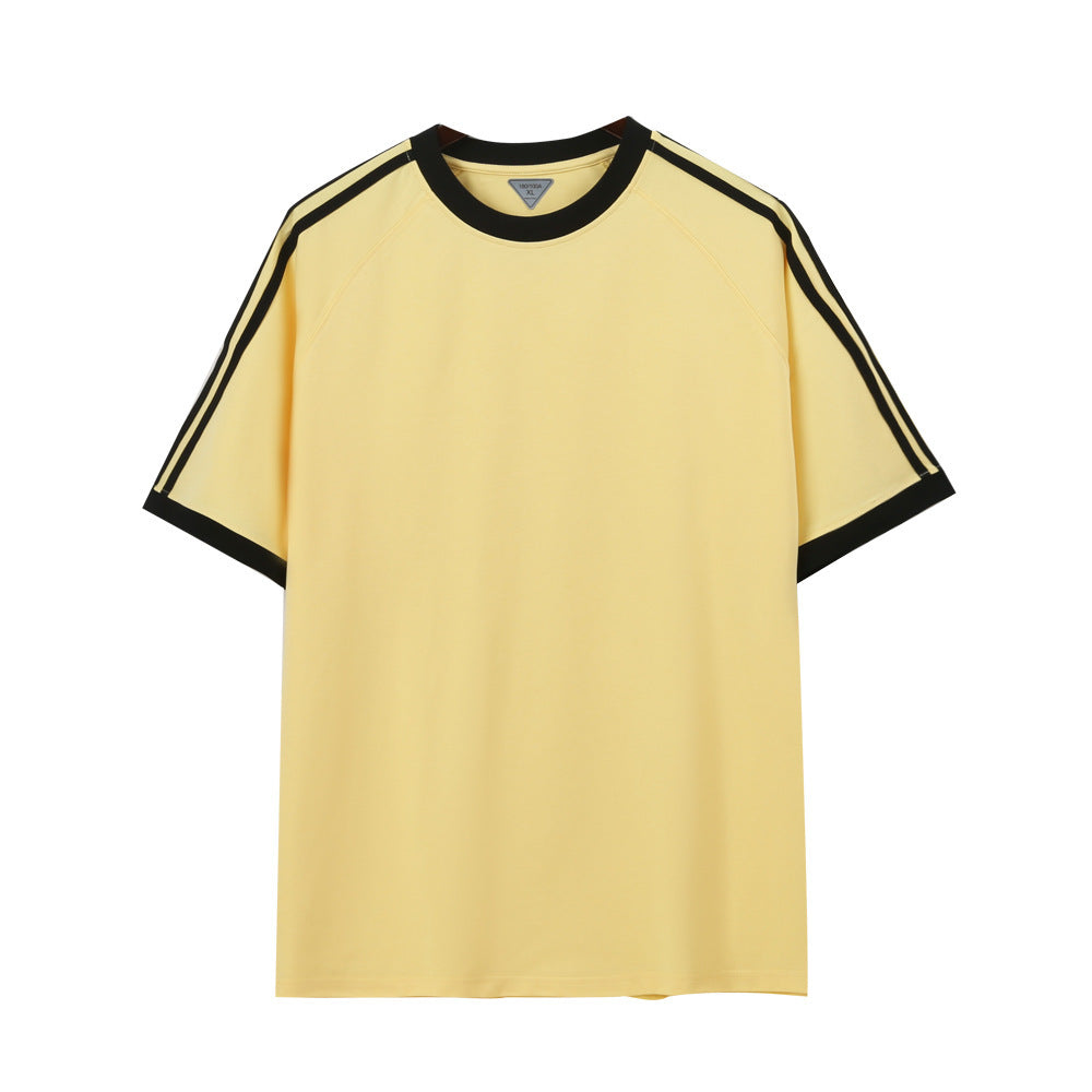 Men's And Women's Ice Silk Stripes Five-point Top