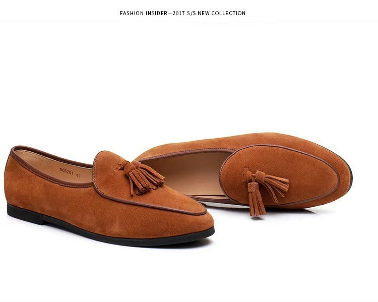 Fashion Retro British Beanie Shoes Men's Tassel Slip-on
