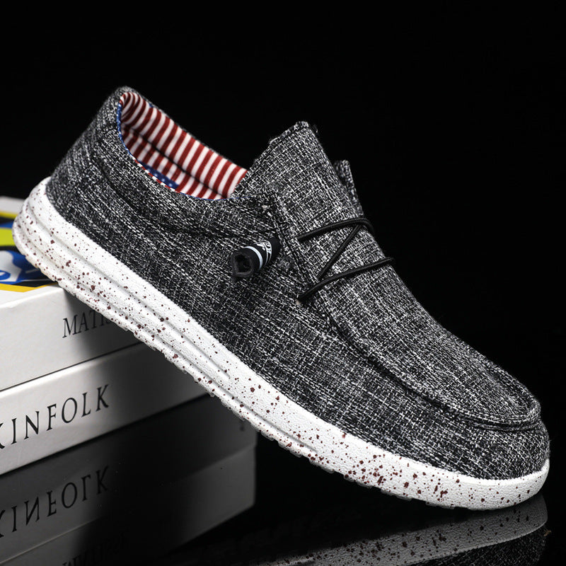 Fashion Casual Fashion Men's Breathable Lightweight Slip-on Lofter Light Canvas Shoes