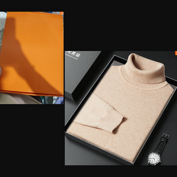 Men's Sweater Turtleneck Winter Solid Color Bottoming Sweater