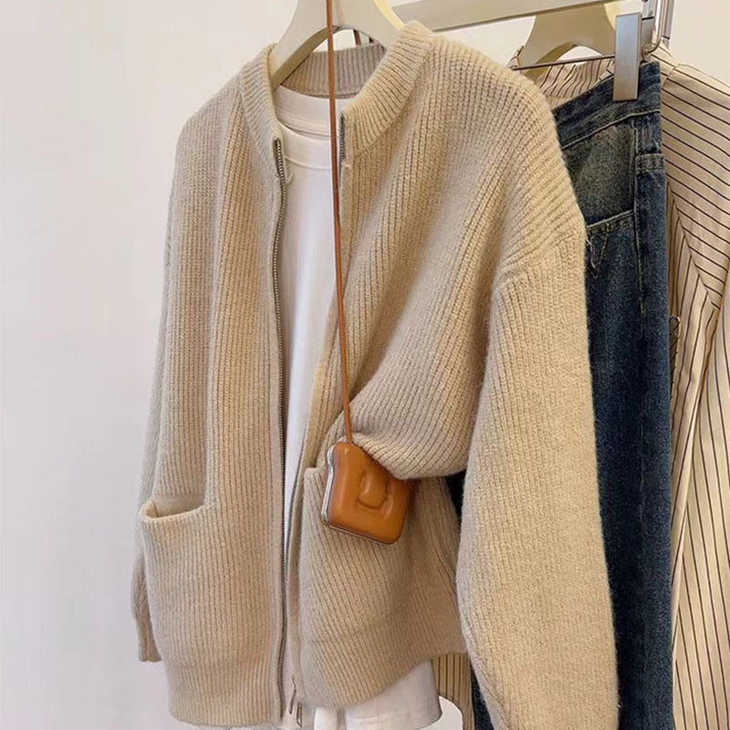 Design Temperature-sensitive Soft Wind Soft Glutinous Sweater Coat