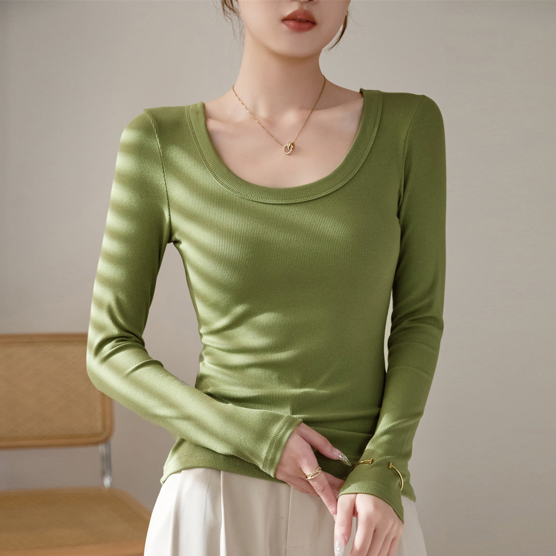 Loose Slimming Cotton Women's Long T-shirt