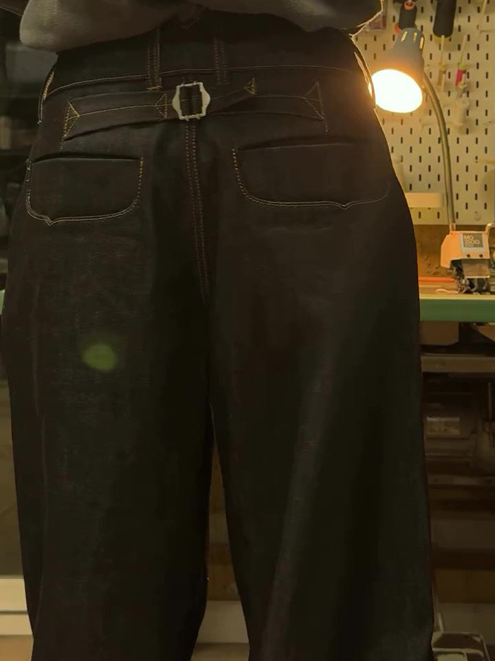 Classic Pocket Denim Wide-Leg Pants