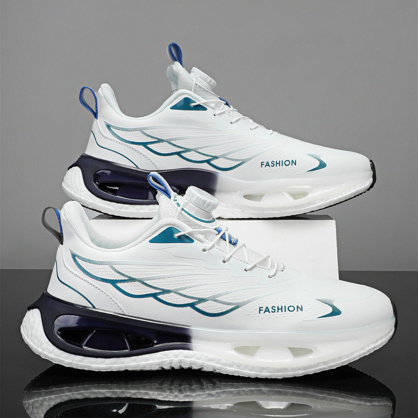 Shock Absorption Rotating Youth Button Sneaker