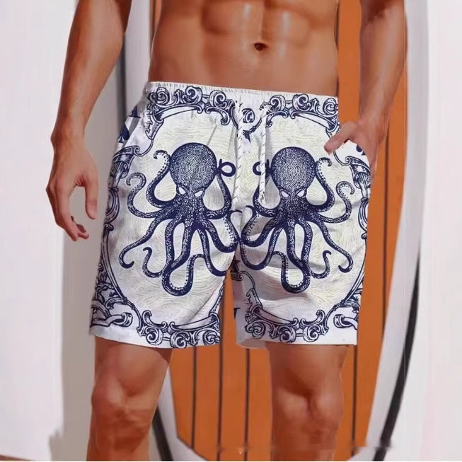 Men's Versatile Casual Loose 3D Printed Shorts