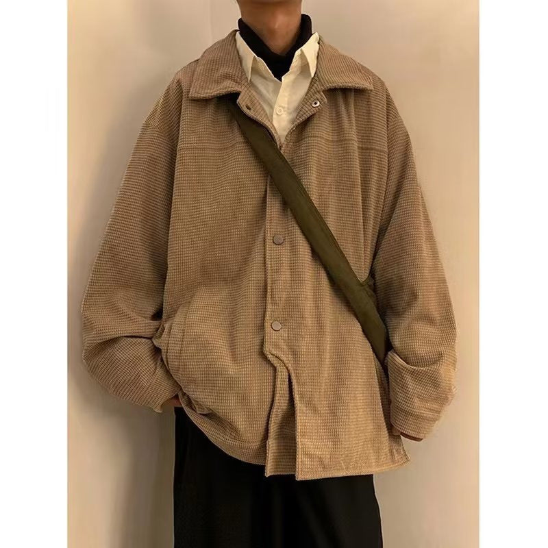 Men's Japanese Fashion Brand Thick Warm Corduroy Bread Coat