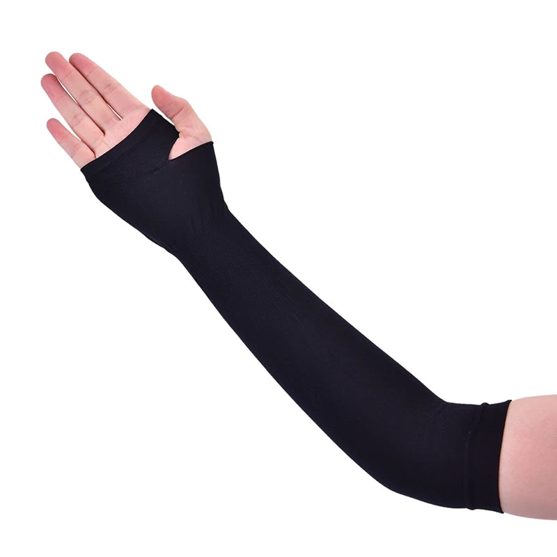 New 1Pair Ice Silk Sleeve Sunscreen Cuff Arm Sleeves Anti-Slip Summer Men Women Gloves Outdoor Riding Uv Sun Protect