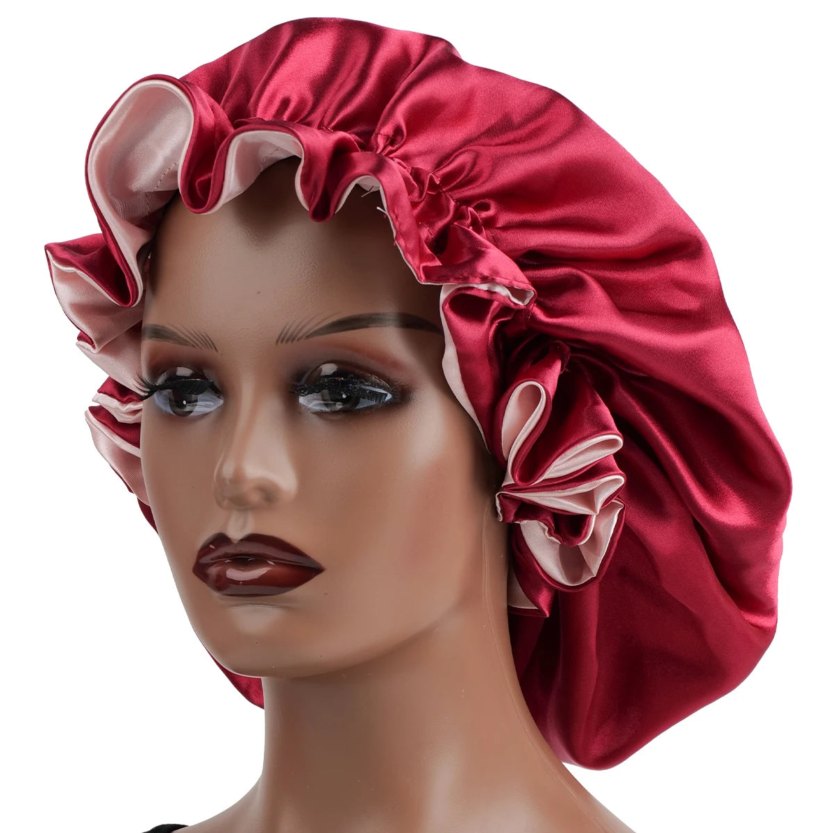 Reversible Double-Layered Lace Hair Bonnet for Women & Men | Breathable Night Cap for Sleeping, Curly Hair Protection
