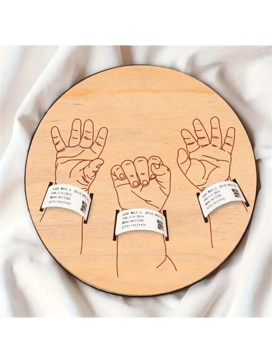 Newborn Hospital Engraved Keepsake Holder Personalized Baby Gift Memorial Pregnancy Wristband For Mother's Day & Father's Day