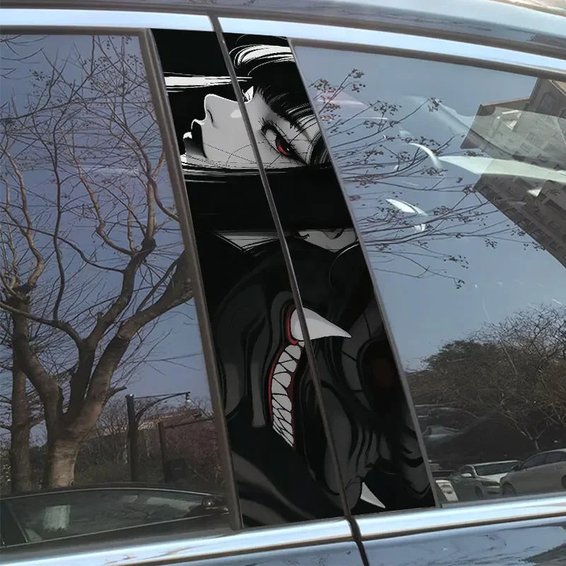 1PC/2PCS JDM Style Prajna Car Stickers Auto B Pillar Waterproof Decor Cover Scratch DIY Car Doors Pillar Sunscreen Vinyl Decals