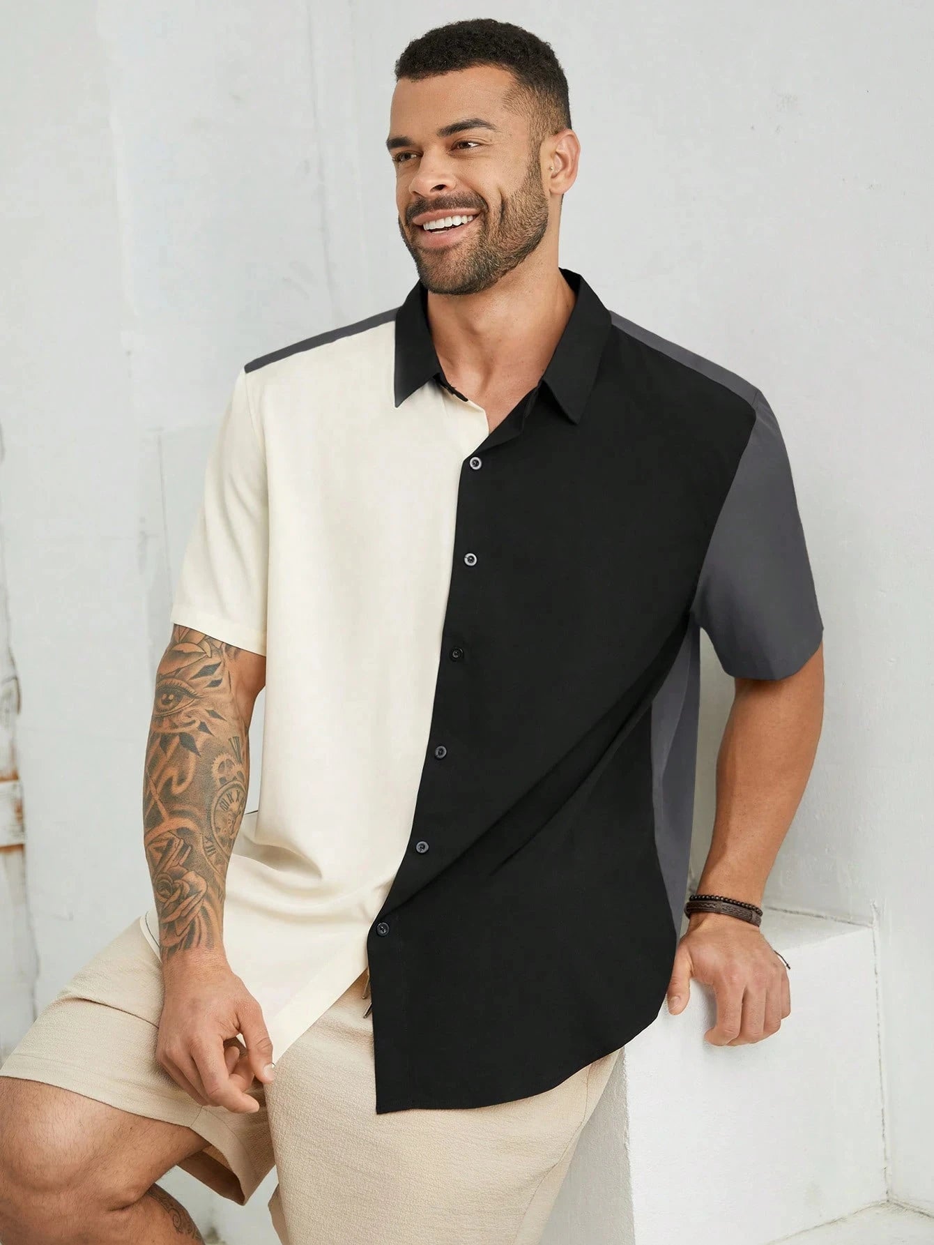 Men's Shirt Ethnic pattern design 3D Printed Christ Summer Short Sleeve Daily Street Tops Button Summer Men's Clothes