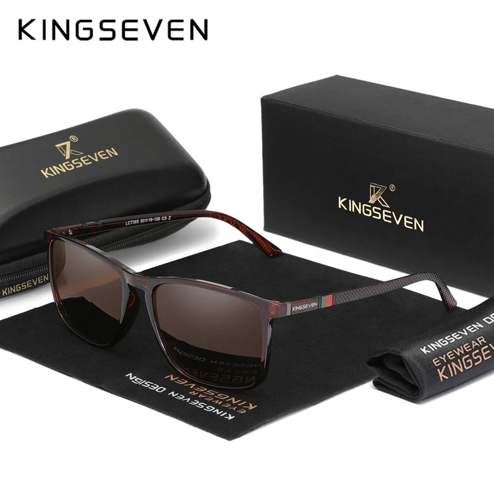 KINGSEVEN Men Sunglasses Polarized Anti-Glare Mirror Lens Rectangle Women UV400 Outdoor Sports Eyewear