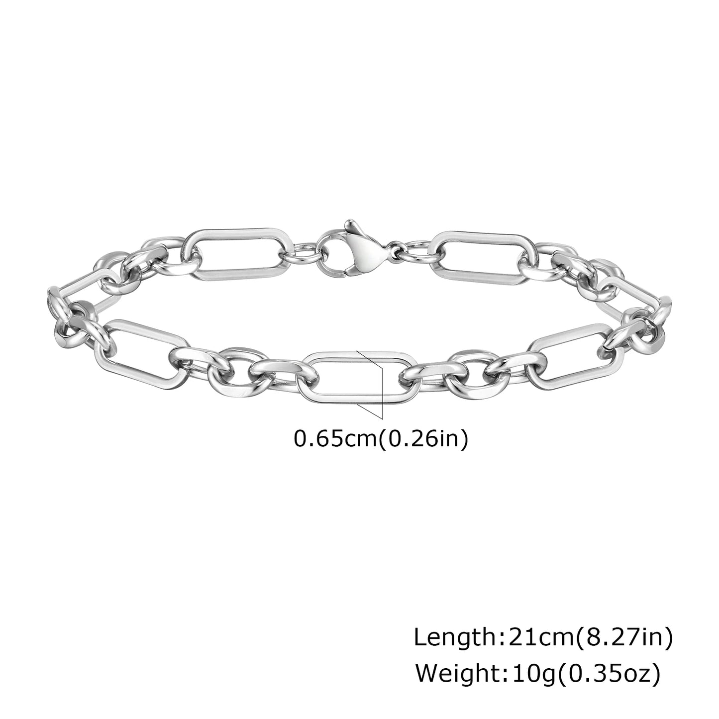 New Stainless Steel Bracelets for Men Boys,Anti Allergy Chain Links Wristband,Hip Hop Trendy Jewelry Gifts to Father BBF
