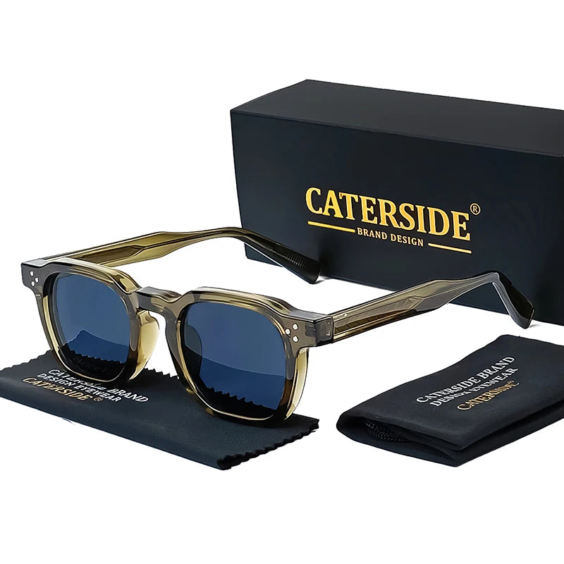 CATERSIDE New Retro Punk Men Sunglasses Square Personalized Design Glasses Women's Fashion Party Business Glasses Festival Gift