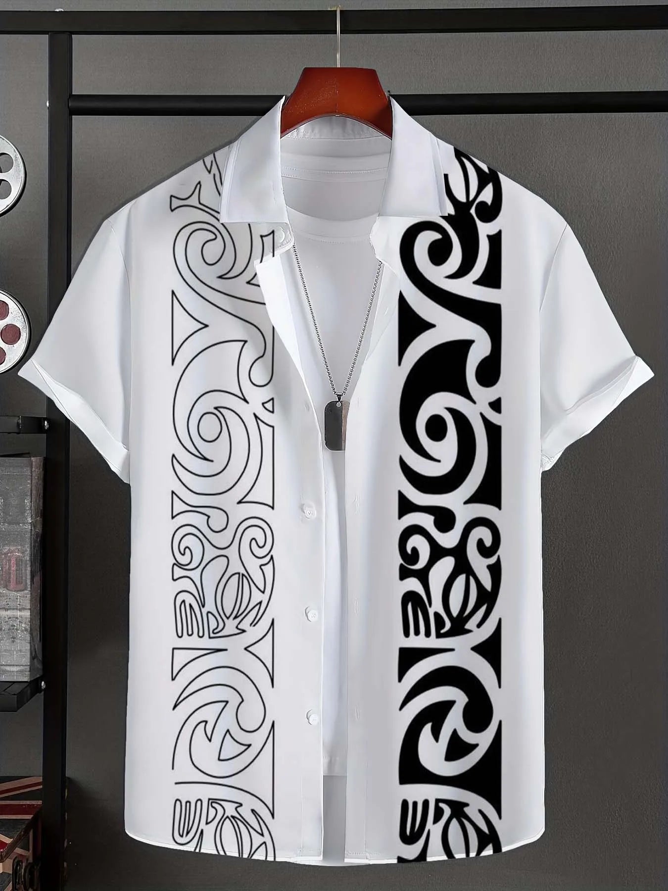 Hawaiian Ethnic pattern design 3d Printed Mens Shirt Summer Casual Printed Short Sleeve Beach Hawaiian Tops Men's Clothing