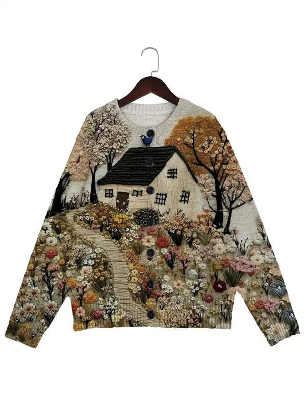 Color Printed Light And Transparent Sweater