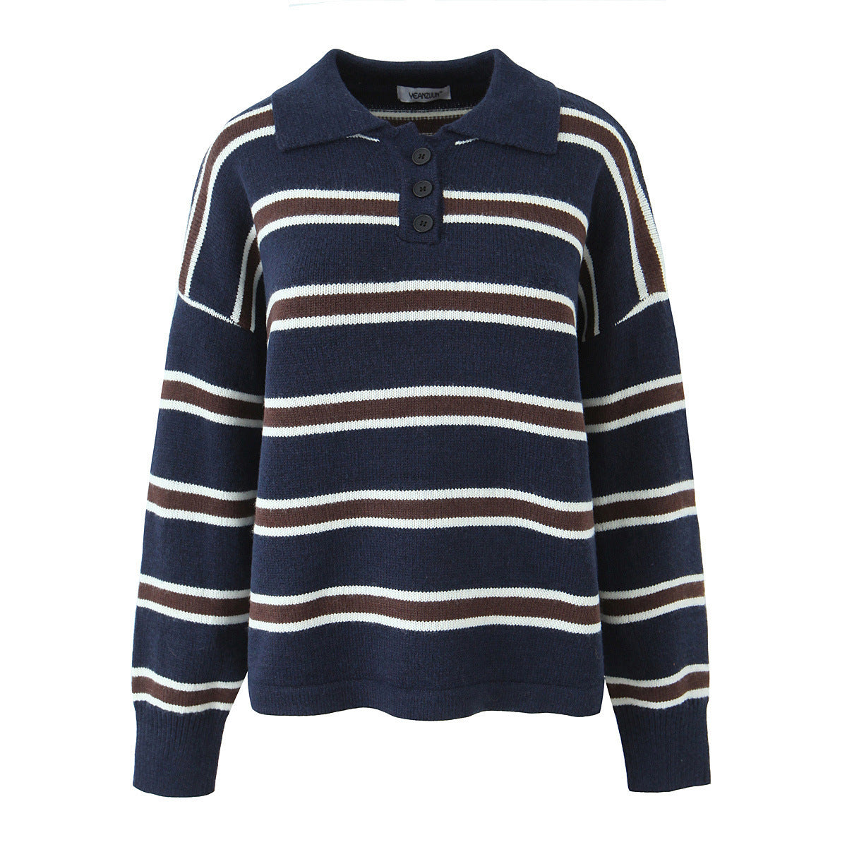 Casual Contrast Color Striped Women's Knitwear