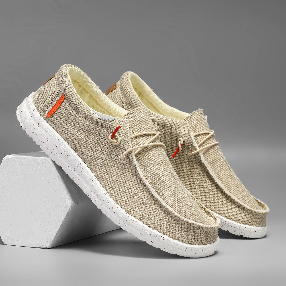 Autumn Men's Laceless Canvas Shoes Plus Size Breathable