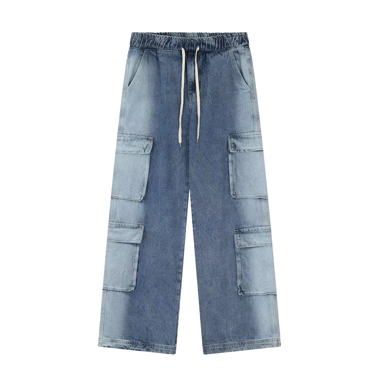 Vintage Multi Pocket Elastic Waist Jeans