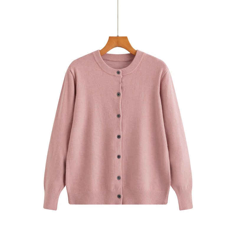 New Thin Round Neck Sweater Coat Short Outer Tops