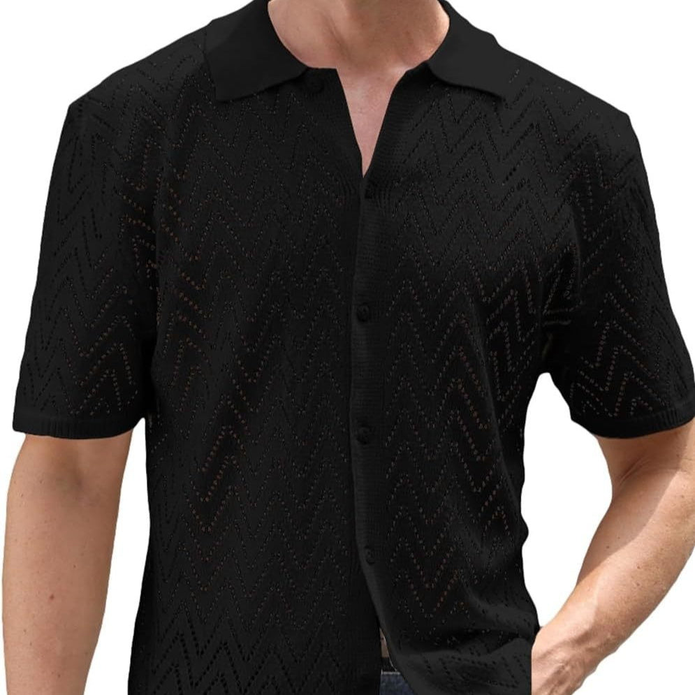 Summer New Men's Hollowed Leisure Shirt
