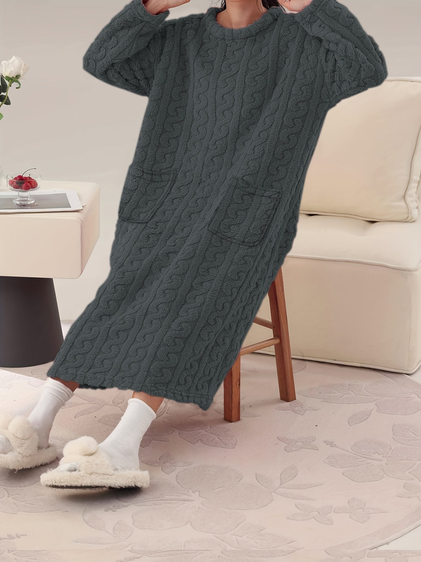 Coral Fleece Overknee Thickened Plus Size Homewear Pajamas
