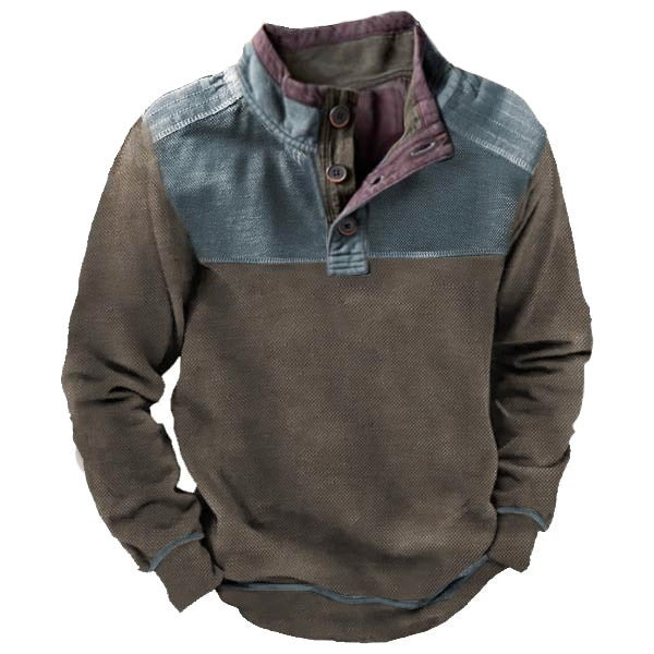 Digital Printing Stand Collar Men's Clothing Casual Sweatshirt