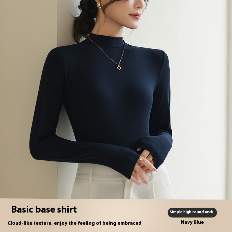 Half Turtleneck Bottoming Shirt Women's Autumn And Winter New Western Style