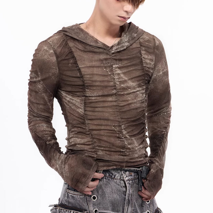Printing Pleating Inner Wear Boys Lightweight Ice Silk Bottoming Shirt