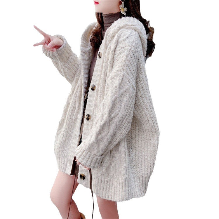 Women's Loose Mid-length Knitted Jacket