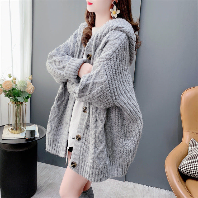 Women's Loose Mid-length Knitted Jacket