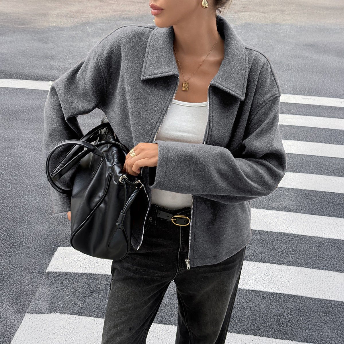 European And American Elegant Fashionable All-match Long-sleeved Jacket