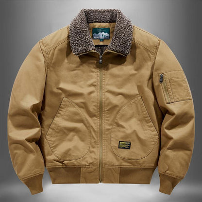 Winter Cotton Dress Men's Fleece-lined Thickened Middle-aged Workwear