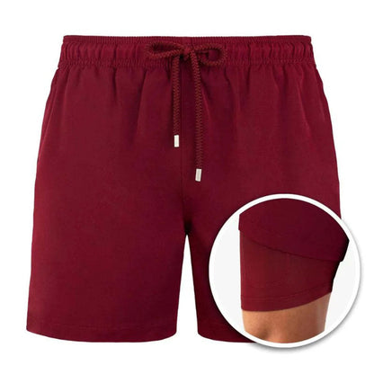 European And American Shorts Men's Beach Sports Pants Printed Double Shorts