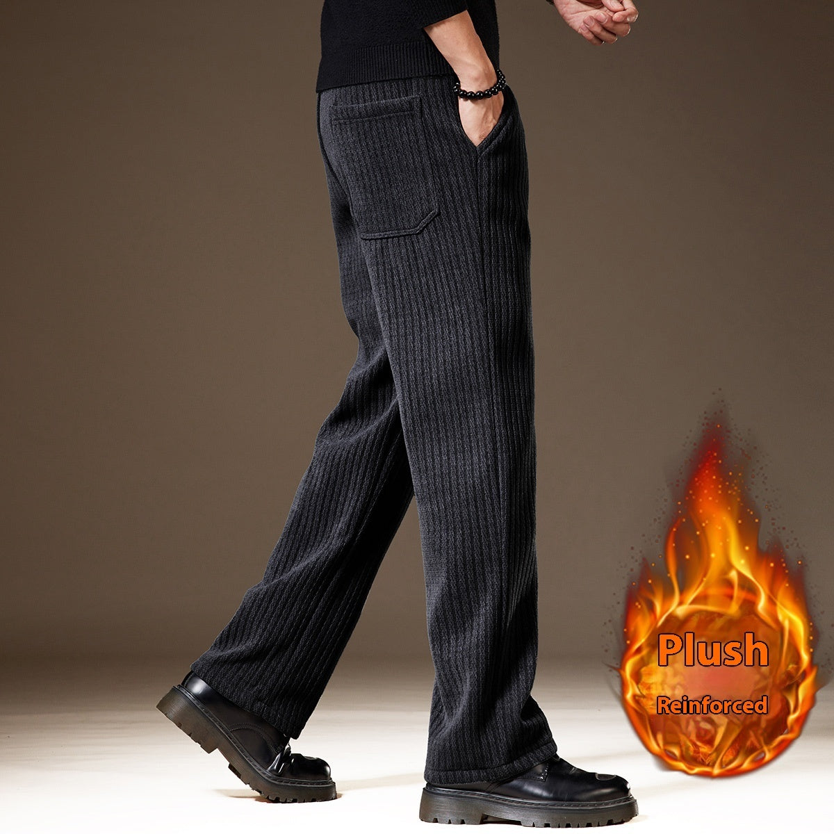 Thick Stripe Velvet Heavy Corduroy Straight Casual Pants