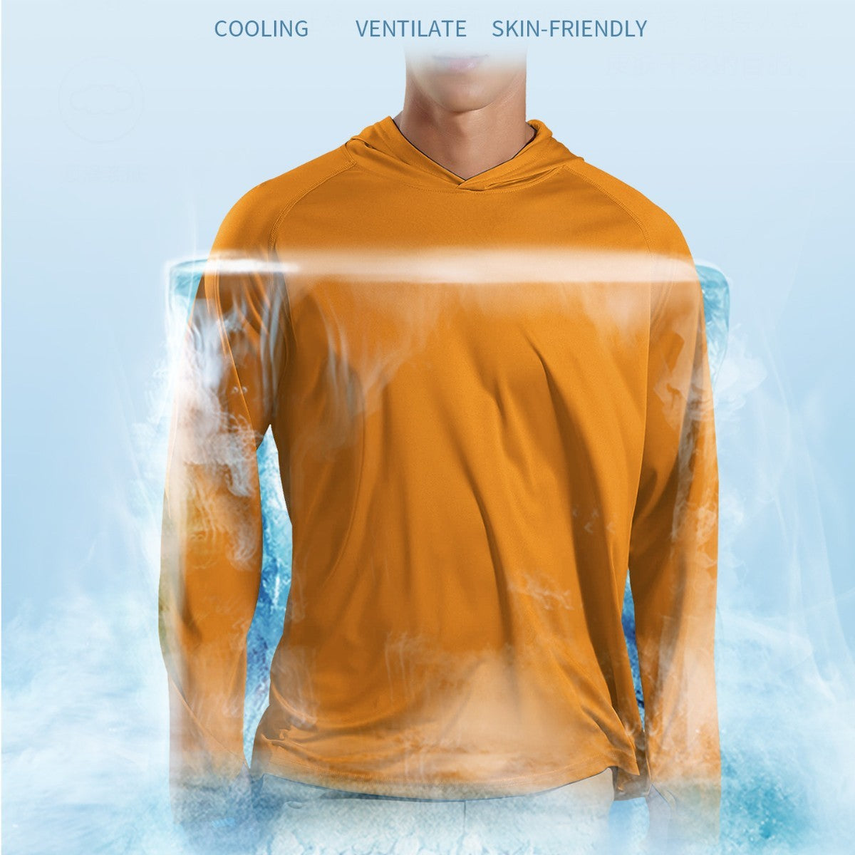 Outdoor UV-proof Fishing Long Sleeve Hooded Thin Top Protection