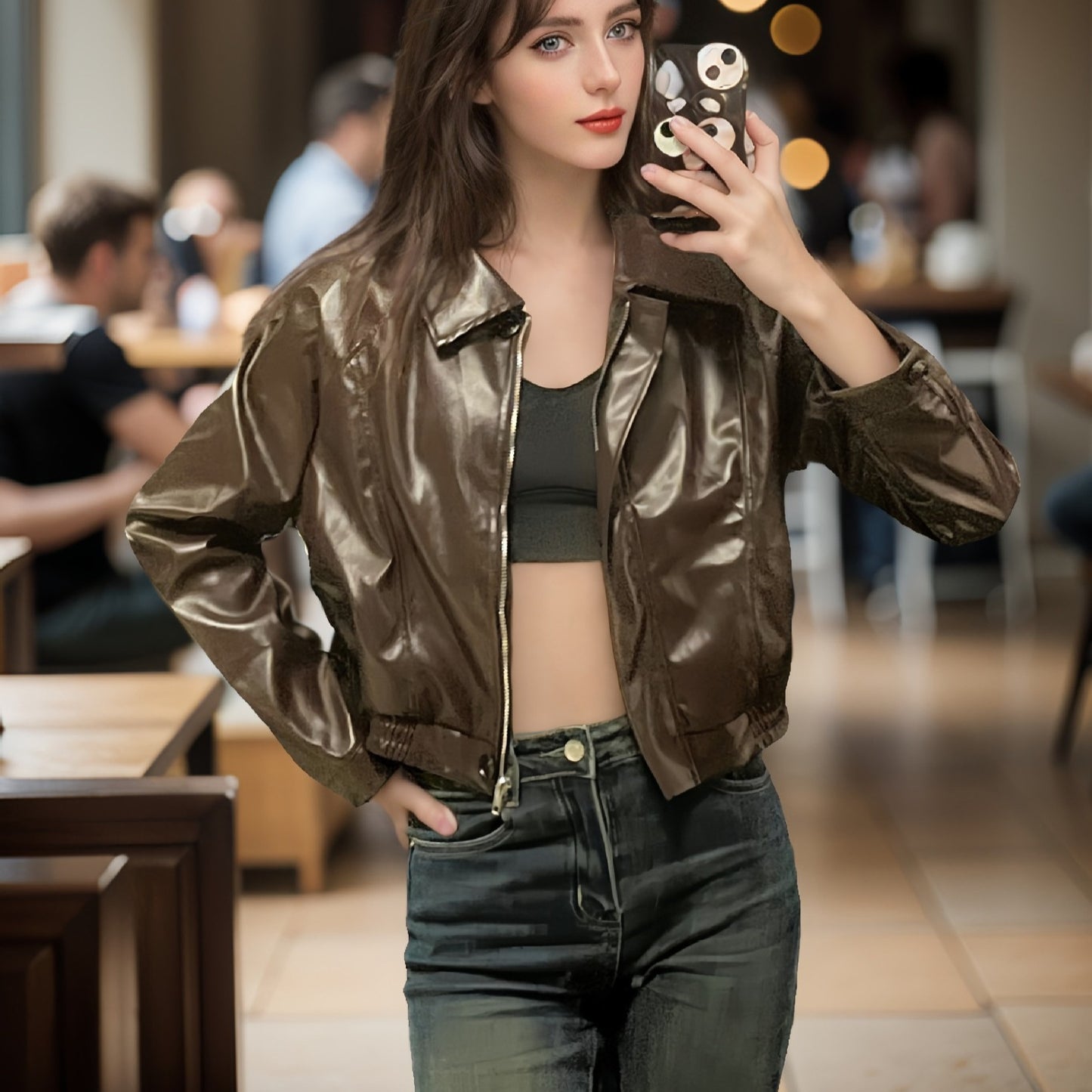 New Maillard Women's Motorcycle Clothing Cardigan Casual Jacket