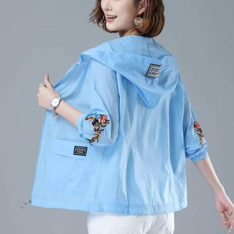 Breathable Sun Protection Clothing Women's Loose Middle-aged Mom Short Coat