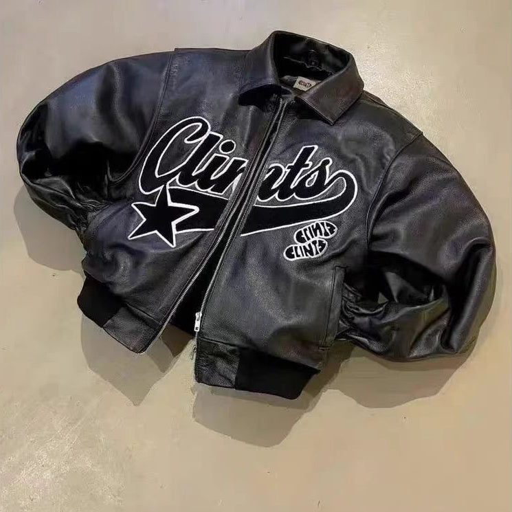 Retro Street Trendy Leather Jacket For Men