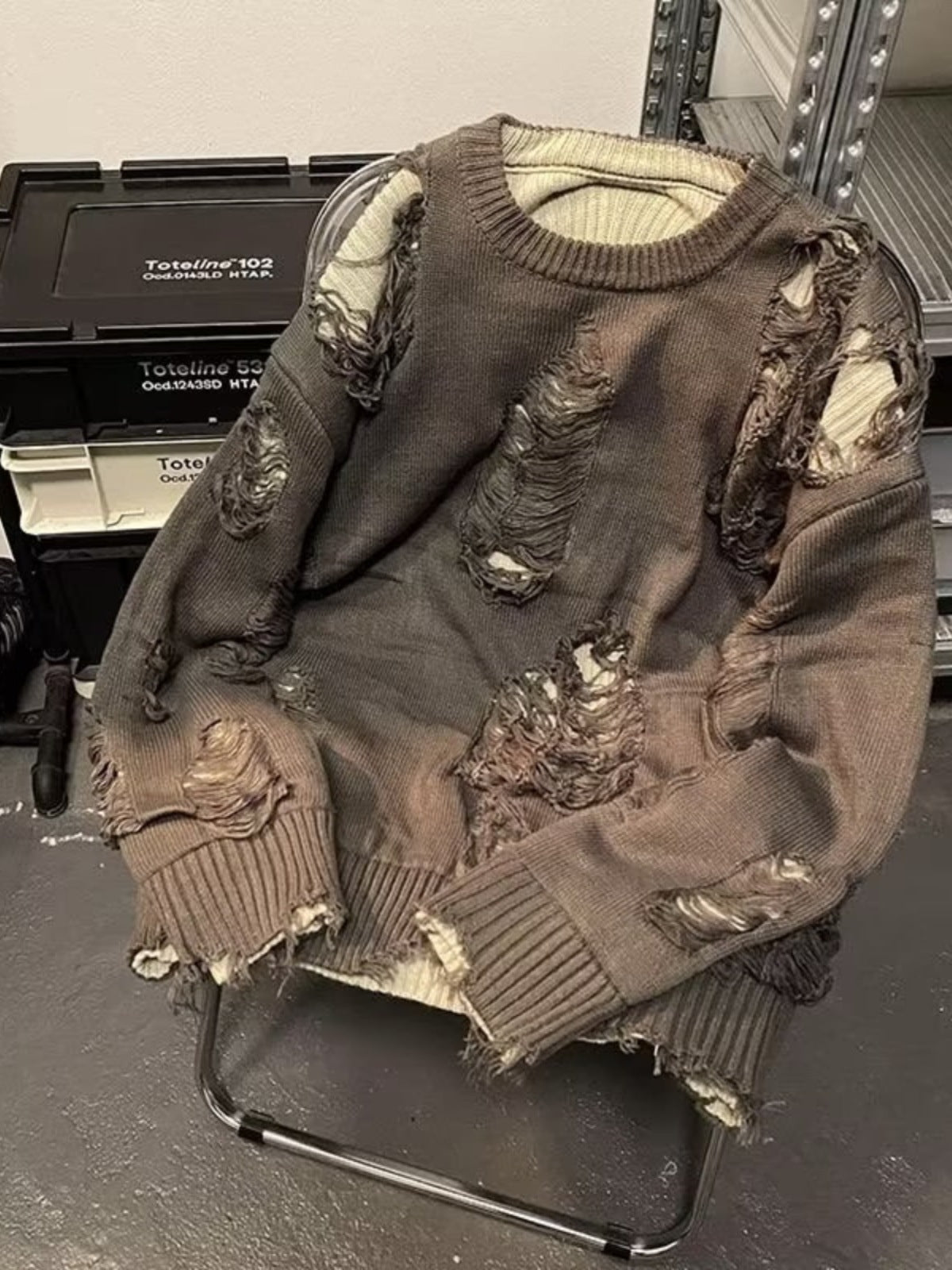 Ripped Sweater Men's Minority All-match Idle Style