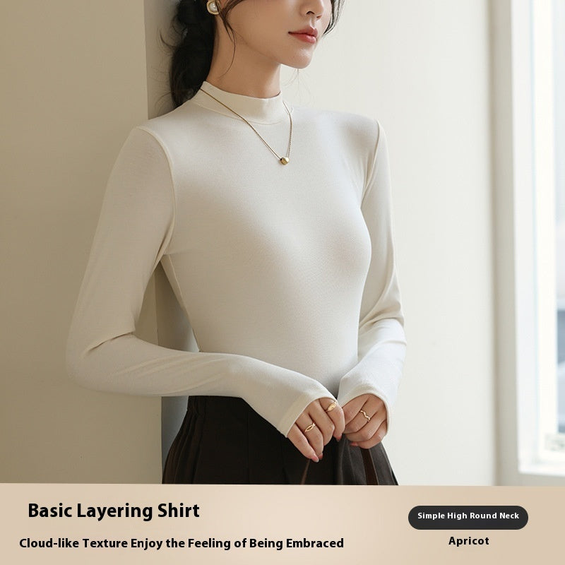 Half Turtleneck Bottoming Shirt Women's Autumn And Winter New Western Style