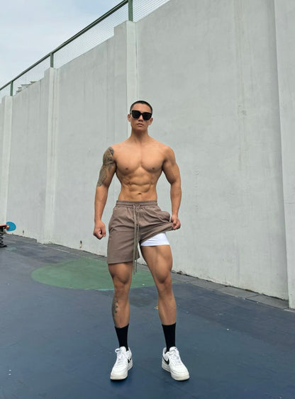 Ice Silk Quick-drying Double-layer Shorts For Men