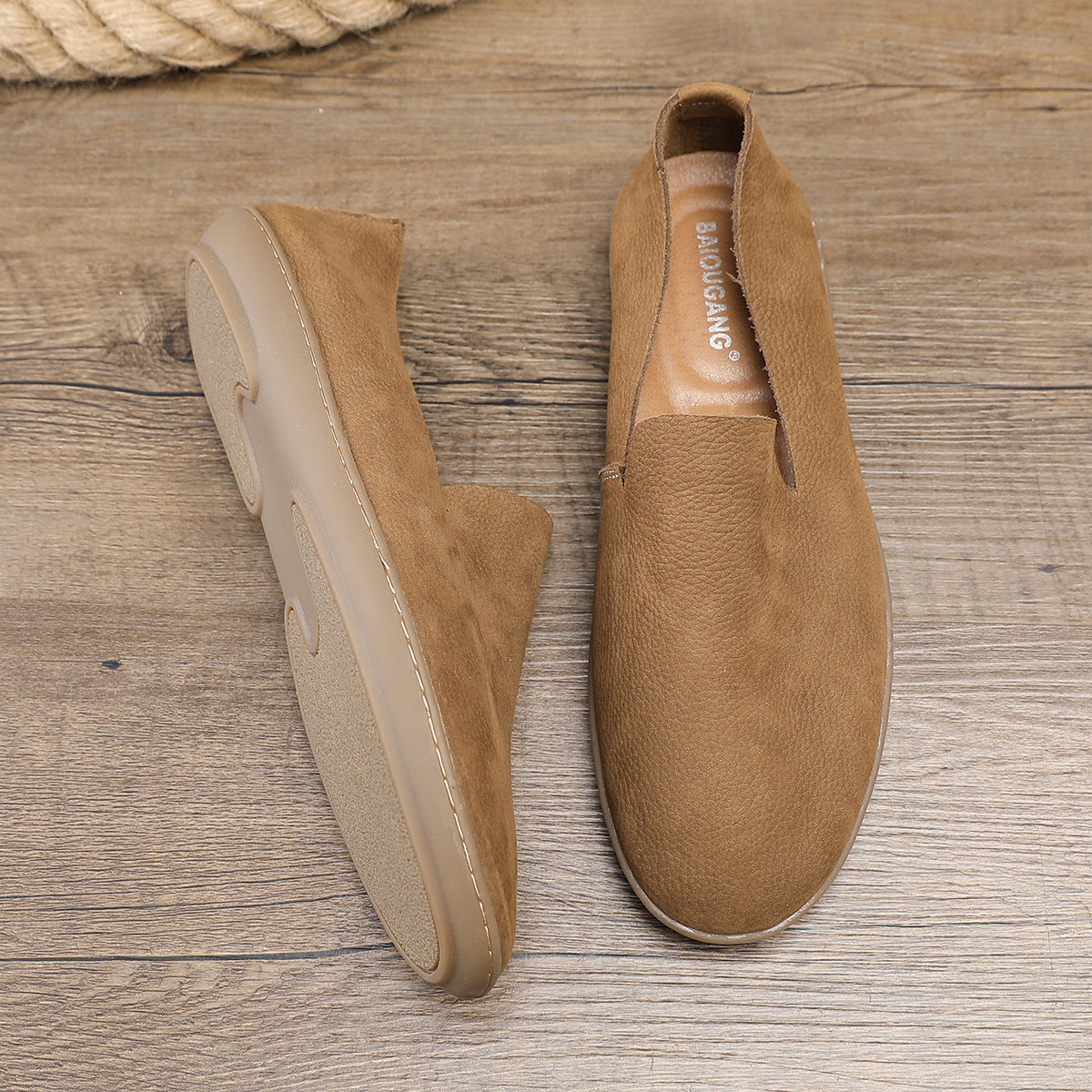 Handmade Men's Shoes Super Soft Breathable Lightweight First Layer Cowhide