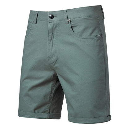 Straight Slim Cropped Pants Plus Size Solid Color Men's Clothing